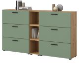 Sideboard Onawa in Gr�n und Artisan Eiche Kommode 176 cm, Soft-Close