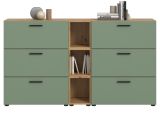 Sideboard Onawa in Gr�n und Artisan Eiche Kommode 176 cm, Soft-Close