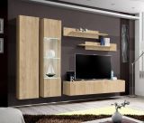 Wohnwand Option in Jackson Eiche Schrankwand 5-teilig h�ngend inkl. LED und Push-To-Open, 260 x 170 cm