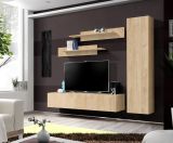 Wohnwand Option in Jackson Eiche Schrankwand 4-teilig h�ngend mit Push-To-Open, 210 x 170 cm