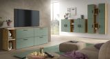 TV-Lowboard Onawa in Gr�n und Artisan Eiche TV-Unterteil h�ngend / stehend 176 cm, Soft-Close