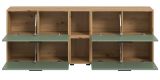 TV-Lowboard Onawa in Gr�n und Artisan Eiche TV-Unterteil h�ngend / stehend 176 cm, Soft-Close
