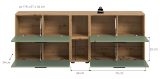 TV-Lowboard Onawa in Gr�n und Artisan Eiche TV-Unterteil h�ngend / stehend 176 cm, Soft-Close