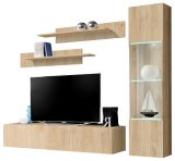 Wohnwand Option in Jackson Eiche Schrankwand 4-teilig h�ngend mit Push-To-Open, 210 x 170 cm