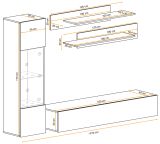 Wohnwand Option in Jackson Eiche Schrankwand 4-teilig h�ngend mit Push-To-Open, 210 x 170 cm