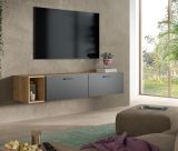 TV-Lowboard Onawa in Grau und Artisan Eiche TV Unterteil h�ngend / stehend 176 cm