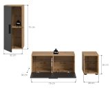 TV-Lowboard Onawa in Grau und Artisan Eiche TV Unterteil h�ngend / stehend 176 cm