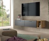 TV-Lowboard Onawa in Grau und Artisan Eiche TV Unterteil h�ngend / stehend 176 cm