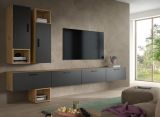 TV-Lowboard Onawa in Grau und Artisan Eiche TV Unterteil h�ngend / stehend 176 cm