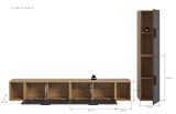 Wohnwand Onawa in Grau und Artisan Eiche Wohnkombination h�ngend / stehend 249 x 184 cm