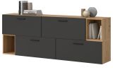 Sideboard Onawa in Grau und Artisan Eiche Kommode h�ngend / stehend 176 cm, Soft-Close