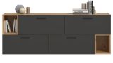 Sideboard Onawa in Grau und Artisan Eiche Kommode h�ngend / stehend 176 cm, Soft-Close