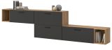 Sideboard Onawa in Grau und Artisan Eiche Stauraumschrank 277 cm, Soft-Close