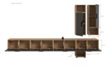 Wohnwand Onawa in Grau und Artisan Eiche Wohnkombination h�ngend / stehend 300 x 178 cm