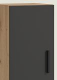 Stauraumschrank Onawa in Grau und Artisan Eiche Mehrzweckschrank 65 x 178 cm