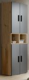 Stauraumschrank Onawa in Grau und Artisan Eiche Mehrzweckschrank 65 x 178 cm