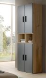 Stauraumschrank Onawa in Grau und Artisan Eiche Mehrzweckschrank 65 x 178 cm