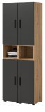 Stauraumschrank Onawa in Grau und Artisan Eiche Mehrzweckschrank 65 x 178 cm