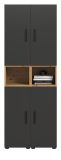 Stauraumschrank Onawa in Grau und Artisan Eiche Mehrzweckschrank 65 x 178 cm
