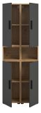 Stauraumschrank Onawa in Grau und Artisan Eiche Mehrzweckschrank 65 x 178 cm