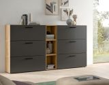 Sideboard Onawa in Grau und Artisan Eiche Kommode 176 cm, Soft-Close