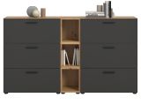 Sideboard Onawa in Grau und Artisan Eiche Kommode 176 cm, Soft-Close