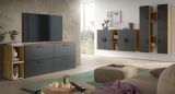 TV-Lowboard Onawa in Grau und Artisan Eiche TV-Unterteil h�ngend / stehend 176 cm, Soft-Close
