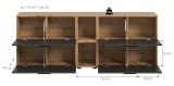 TV-Lowboard Onawa in Grau und Artisan Eiche TV-Unterteil h�ngend / stehend 176 cm, Soft-Close