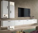 Wohnwand Onawa in wei� Wohnkombination h�ngend / stehend 249 x 184 cm