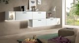 Wohnwand Onawa in wei� Wohnkombination h�ngend / stehend 249 x 184 cm