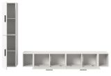 Wohnwand Onawa in wei� Wohnkombination h�ngend / stehend 249 x 184 cm