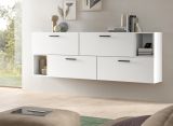 Sideboard Onawa in wei� Kommode h�ngend / stehend 176 cm, Soft-Close