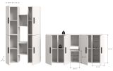 Wohnwand Onawa in wei� Wohnkombination h�ngend / stehend 259 x 184 cm