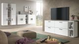 Wohnwand Onawa in wei� Wohnkombination h�ngend / stehend 259 x 184 cm