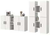 Wohnwand Onawa in wei� Wohnkombination h�ngend / stehend 259 x 184 cm