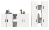 Wohnwand Onawa in wei� Wohnkombination h�ngend / stehend 259 x 184 cm