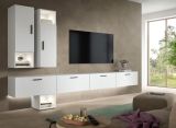 Wohnwand Onawa in wei� Wohnkombination h�ngend / stehend 300 x 178 cm