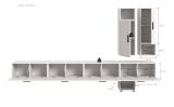 Wohnwand Onawa in wei� Wohnkombination h�ngend / stehend 300 x 178 cm