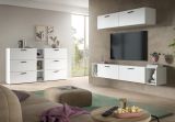Wohnwand Onawa in wei� Wohnkombination h�ngend / stehend 300 x 178 cm