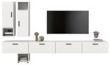 Wohnwand Onawa in wei� Wohnkombination h�ngend / stehend 300 x 178 cm