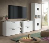 Wohnwand Onawa in wei� Wohnkombination 256 x 178 cm, Soft-Close