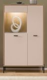Vitrine Ingar in Kaschmir und Eiche Highboard 80 x 150 cm, Soft-Close