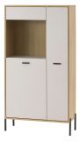 Vitrine Ingar in Kaschmir und Eiche Highboard 80 x 150 cm, Soft-Close