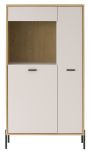 Vitrine Ingar in Kaschmir und Eiche Highboard 80 x 150 cm, Soft-Close