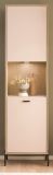 Vitrine Ingar in Kaschmir und Eiche Vitrinenschrank 54 x 204 cm, Soft-Close