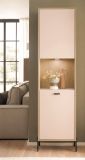 Vitrine Ingar in Kaschmir und Eiche Vitrinenschrank 54 x 204 cm, Soft-Close