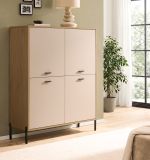 Highboard Ingar in Kaschmir und Eiche Kommode 115 x 140 cm, Soft-Close