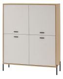 Highboard Ingar in Kaschmir und Eiche Kommode 115 x 140 cm, Soft-Close