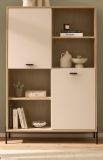 Regalschrank Ingar in Kaschmir und Eiche Highboard 105 x 160 cm, Soft-Close