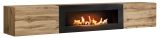TV-Lowboard Public in Wotan Eiche, Flat-TV Unterschrank mit Ethanol Kamin, h�ngend, 180 cm